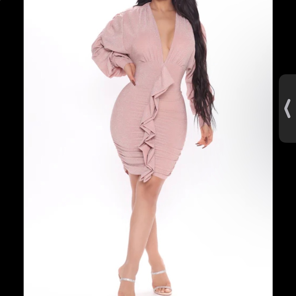Metallic Mini dress Color Mauve size S
